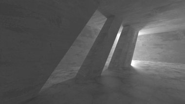 Soyut mimari iç plan. Boş beton oda. 3d hazırlayıcı