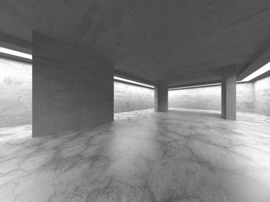 Soyut mimari arka plan. İçi boş beton döşeme. 3d hazırlayıcı