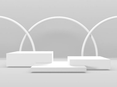 Soyut sahne podyum modeli. Ödül töreni konsepti. 3d hazırlayıcı