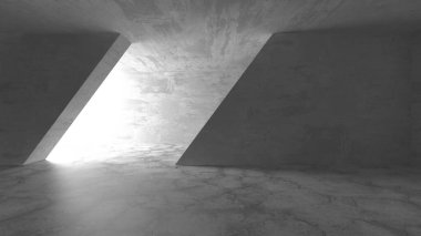 Soyut mimari iç plan. Boş beton oda. 3d hazırlayıcı