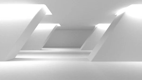 Abstract White Architecture Design Concept Render Illustration — Stock Photo, Image