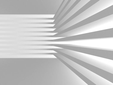 Soyut Beyaz Mimari Tasarım Konsepti. 3d Görüntüleme