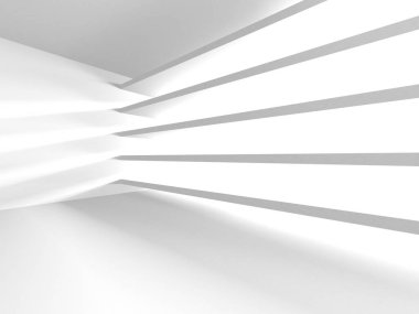 Beyaz Modern Arkaplan. Soyut Bina Konsepti. 3d Hazırlama