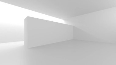 Beyaz Modern Arkaplan. Soyut Bina Konsepti. 3d Hazırlama