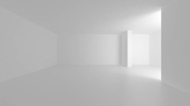 Beyaz Modern Arkaplan. Soyut Bina Konsepti. 3d Hazırlama