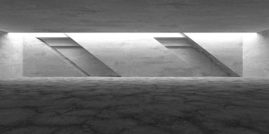 Soyut mimari arka plan. İçi boş beton döşeme. 3d hazırlayıcı