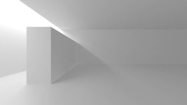 Beyaz Modern Arkaplan. Soyut Bina Konsepti. 3d Hazırlama