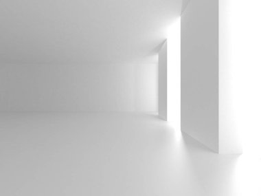 Beyaz Modern Arkaplan. Soyut Bina Konsepti. 3d Hazırlama