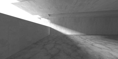 Dark Beton Duvar Mimarisi. Boş Oda. 3d Görüntüleme