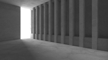 Soyut mimari iç plan. Boş beton oda. 3d hazırlayıcı