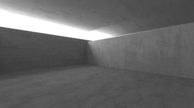 Soyut mimari iç plan. Boş beton oda. 3d hazırlayıcı