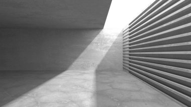 Soyut mimari iç plan. Boş beton oda. 3d hazırlayıcı