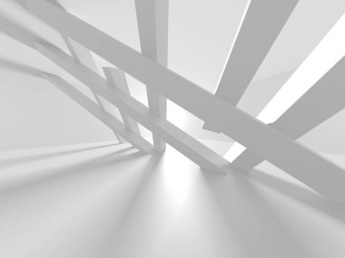 Aydınlatılmış koridor iç tasarımı. Boş Oda İç mimarisi. 3 Boyutlu Hazırlama