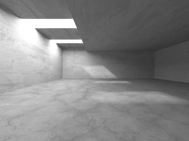 Soyut mimari iç plan. Boş beton oda. 3d hazırlayıcı