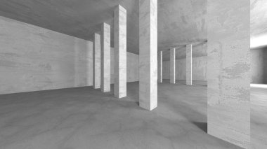 Soyut mimari iç plan. Boş beton oda. 3d hazırlayıcı