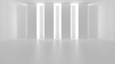 Beyaz Modern Arkaplan. Soyut Bina Konsepti. 3d Hazırlama