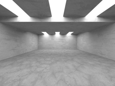 Soyut mimari arka plan. İçi boş beton döşeme. 3d hazırlayıcı