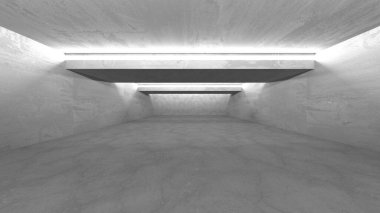 Soyut mimari arka plan. İçi boş beton döşeme. 3d hazırlayıcı