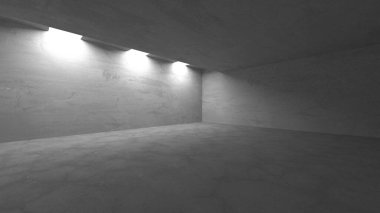 Soyut mimari arka plan. İçi boş beton döşeme. 3d hazırlayıcı
