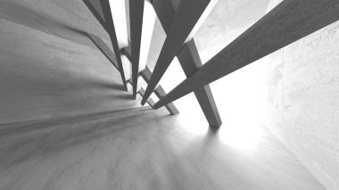 Soyut mimari arka plan. İçi boş beton döşeme. 3d hazırlayıcı