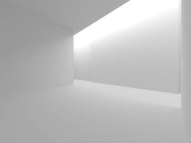 Soyut Beyaz Mimari Tasarım Konsepti. 3d Görüntüleme