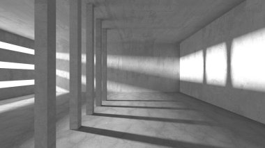 Dark Beton Duvar Mimarisi. Boş Oda. 3d Görüntüleme