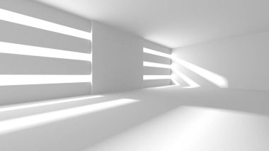 Soyut Beyaz Mimari Tasarım Konsepti. 3d Görüntüleme