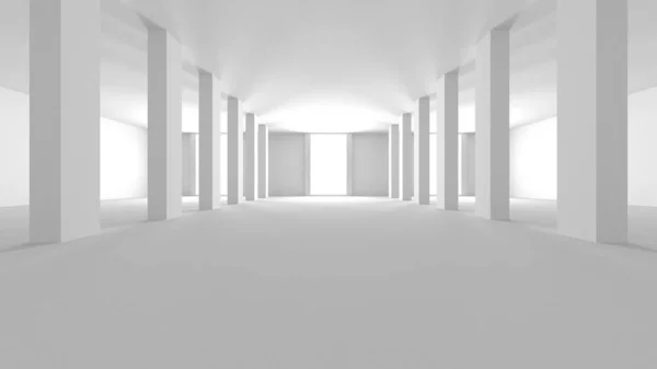 Progettazione Interni Corridoio Illuminato Sfondo Interno Stanza Vuota Rendering — Foto Stock