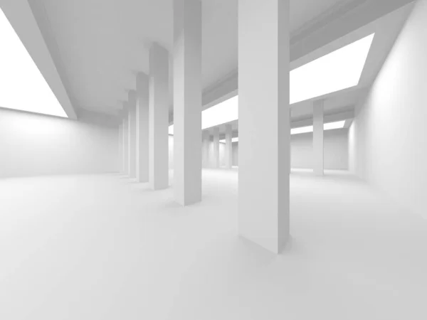 Fundo Moderno Branco Conceito Construção Abstrato Render — Fotografia de Stock