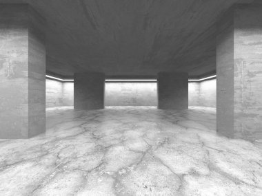 Soyut mimari iç plan. Boş beton oda. 3d hazırlayıcı