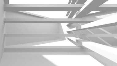 Aydınlatılmış koridor iç tasarımı. Boş Oda İç mimarisi. 3 Boyutlu Hazırlama