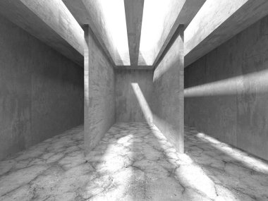 Soyut mimari arka plan. İçi boş beton döşeme. 3d hazırlayıcı