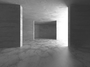 Soyut mimari arka plan. İçi boş beton döşeme. 3d hazırlayıcı