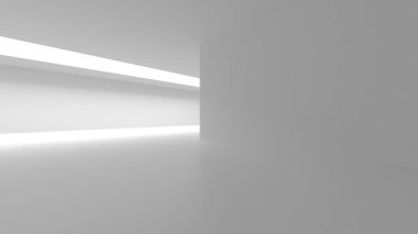 Soyut Beyaz Mimari Tasarım Konsepti. 3d Görüntüleme