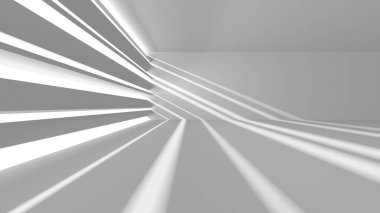 Soyut Beyaz Mimari Tasarım Konsepti. 3d Görüntüleme