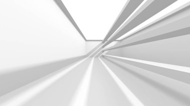 Soyut Beyaz Mimari Tasarım Konsepti. 3d Görüntüleme