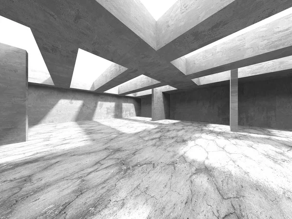Abstract Architecture Interior Background Empty Concrete Room Render — Stock Photo, Image