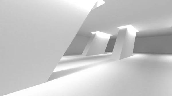 Fundo Moderno Branco Conceito Construção Abstrato Render — Fotografia de Stock