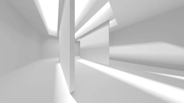 Fundo Moderno Branco Conceito Construção Abstrato Render — Fotografia de Stock