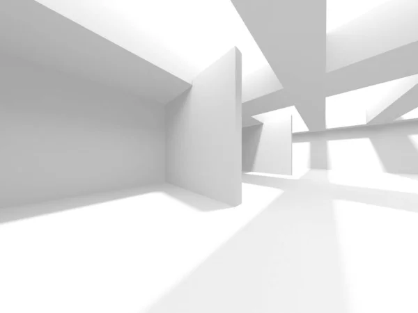 Fundo Moderno Branco Conceito Construção Abstrato Render — Fotografia de Stock