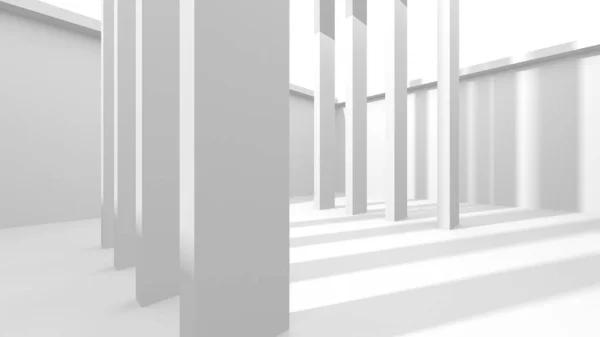 Fundo Moderno Branco Conceito Construção Abstrato Render — Fotografia de Stock