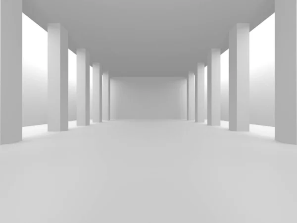 Fundo Moderno Branco Conceito Construção Abstrato Render — Fotografia de Stock