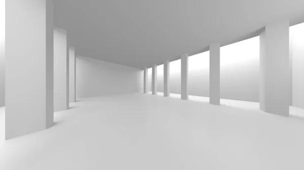 Abstract White Architecture Design Concept Illustratie Van Render — Stockfoto