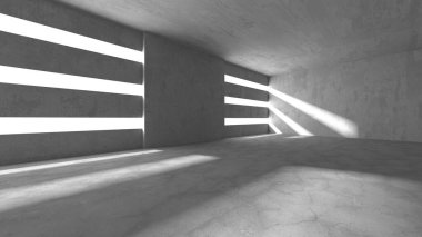 Soyut mimari iç plan. Boş beton oda. 3d hazırlayıcı