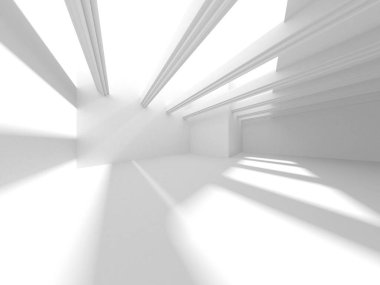 Aydınlatılmış koridor iç tasarımı. Boş Oda İç mimarisi. 3 Boyutlu Hazırlama