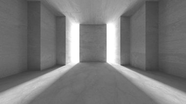 Soyut mimari arka plan. İçi boş beton döşeme. 3d hazırlayıcı