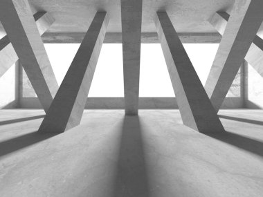 Soyut mimari iç plan. Boş beton oda. 3d hazırlayıcı