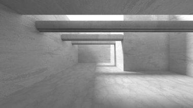 Soyut mimari iç plan. Boş beton oda. 3d hazırlayıcı