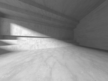 Soyut mimari iç plan. Boş beton oda. 3d hazırlayıcı
