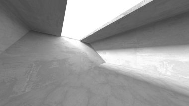 Soyut mimari iç plan. Boş beton oda. 3d hazırlayıcı